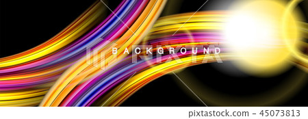Background abstract design, flowing mixing liquid color waves on black Background abstract design, flowing mixing liquid color waves on black 45073813