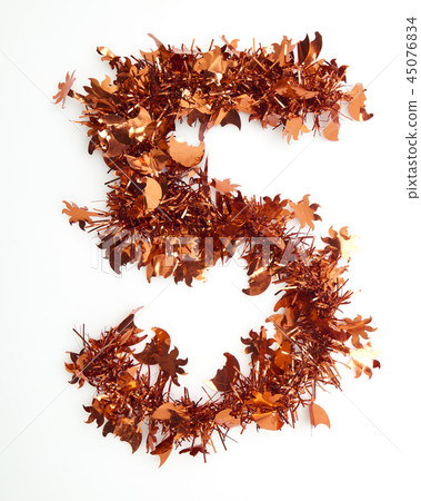 Red christmas tinsel with number 45076834