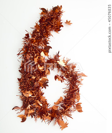 Red christmas tinsel with number 45076835