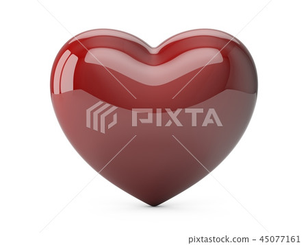 3D Rendering Shiny Love Heart isolated on white 3D Rendering Shiny Love Heart isolated on white 45077161