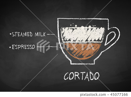 Vector chalk drawn sketch of Cortado coffee Vector chalk drawn sketch of Cortado coffee 45077166