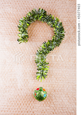 Tinsel question mark new year toy ball bubble pack Tinsel question mark new year toy ball bubble pack 45077403
