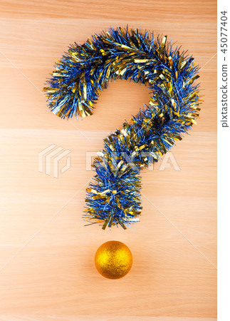 Tinsel question mark new year toy ball Tinsel question mark new year toy ball 45077404