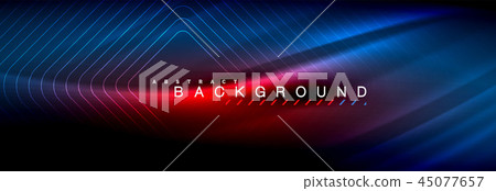 Neon glowing fluid wave lines, magic energy space light concept, abstract background wallpaper 45077657