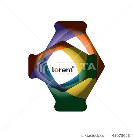 Abstract geometric design logo made of flowing elements Abstract geometric design logo made of flowing elements 45078668
