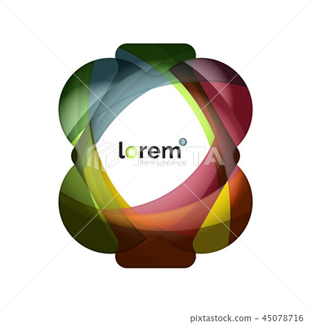 Abstract geometric design logo made of flowing elements 45078716