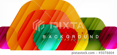 Glossy color hexagons modern composition background, shiny glass design 45078804