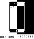 Graphic image of halves of smart phone. 45079838