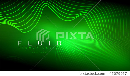 Digital flowing wave particles abstract background 45079957