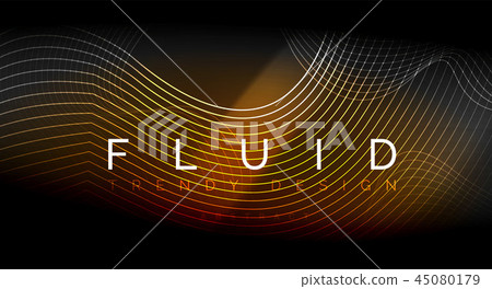 Neon glowing fluid wave lines, magic energy space light concept, abstract background wallpaper Neon glowing fluid wave lines, magic energy space light concept, abstract background wallpaper 45080179