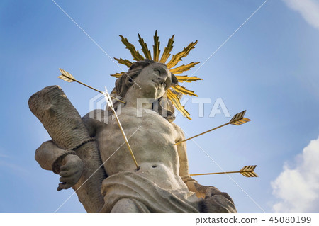 Saint Sebastian shot with arrows martyr statue Saint Sebastian shot with arrows martyr statue 45080199