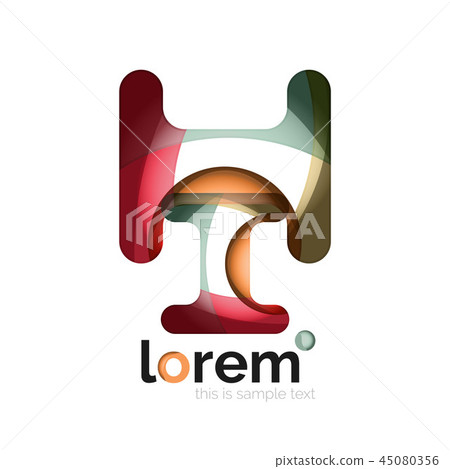 Abstract geometric design logo made of flowing elements Abstract geometric design logo made of flowing elements 45080356