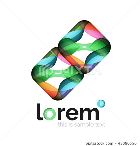 Geometric abstract business icon template, smooth shape 45080556