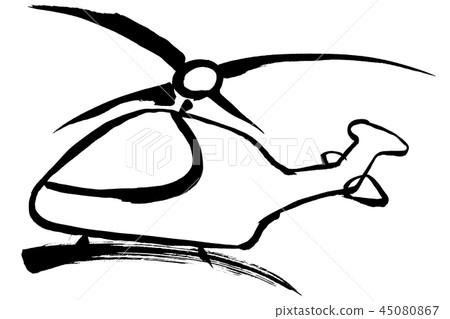 Brush painting helicopter 45080867