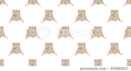Bear seamless pattern vector Polar Bear ice cream  45080922