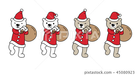 Bear vector Christmas polar bear Santa Claus gift  45080923