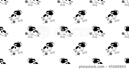 dog seamless pattern vector french bulldog bone 45080943