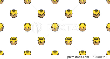 honey seamless pattern vector bear bee polar bear  45080945