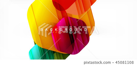 Glossy color hexagons modern composition background, shiny glass design Glossy color hexagons modern composition background, shiny glass design 45081108