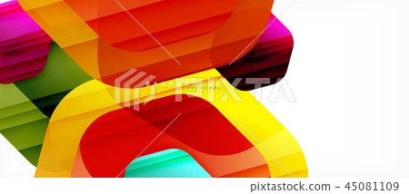 Glossy color hexagons modern composition background, shiny glass design 45081109