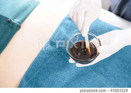 Hair Removal Waxing Hair Removal Delicate Zone Stock Photo