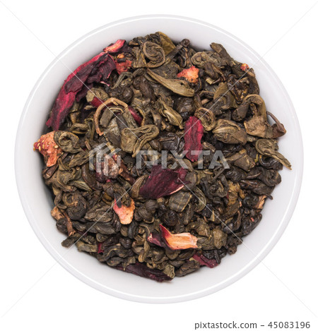 Mix of green tea with strawberry and hibiscus 45083196