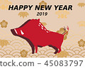 Material for new year's cards 45083797