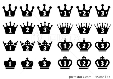 Crown Icon Set (Ranking) / Black Version Crown Icon Set (Ranking) / Black Version 45084143