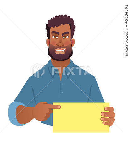 African man holding blank card 45084301