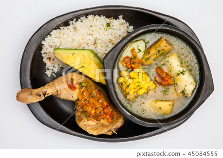 Traditional Colombian soup called sancocho 45084555