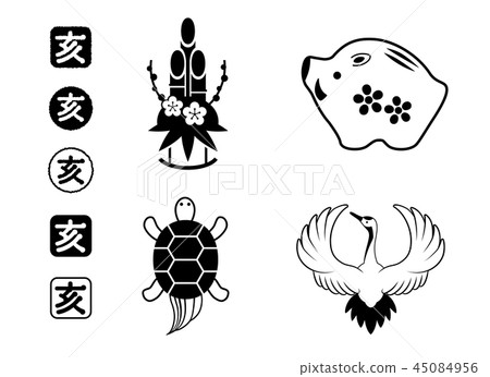 新年的卡片材料集 新年的卡片材料集 45084956