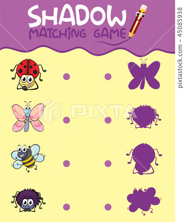 Insect shadow matching game template 45085938