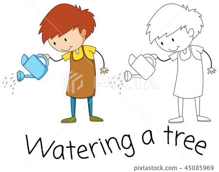 Watering doodle graphic style 45085969