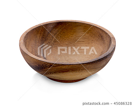 Wooden bowl isolated on white background Wooden bowl isolated on white background 45086328