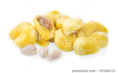 Ripe Jackfruit isolated on white background. Ripe Jackfruit isolated on white background. 45086414