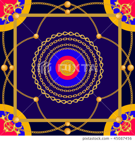 Silk scarf with baroque motifs. Silk scarf with baroque motifs. 45087456