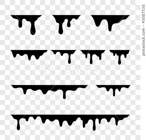 Black melt drips liquid paint drops vector icons - Stock Illustration ...