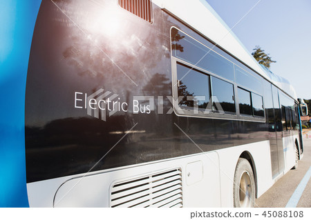 Electric bus on street Electric bus on street 45088108