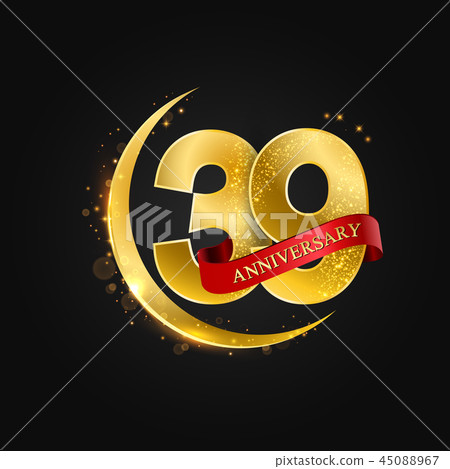 39 years anniversary gold half moon and glitter. 39 years anniversary gold half moon and glitter. 45088967