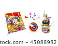 New Year's Day Images Ornament, Kadomatsu, Japanese-style kite 45088982