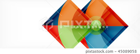 Triangles and circle geometric background 45089058