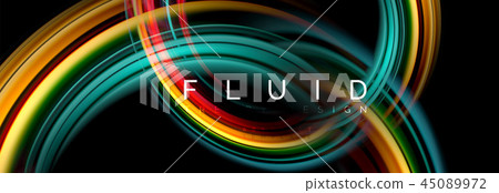 Mixing color waves on black, liquid flowing shapes Mixing color waves on black, liquid flowing shapes 45089972