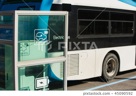 Electric bus on street 45090592