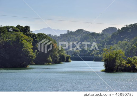 Emeishan watershed suspension bridge beautiful landscape, Hsinchu, Taiwan 45090783