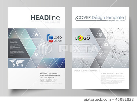 Business templates for brochure, magazine, flyer. Cover design template, vector layout in A4 size 45091828