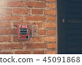 Fire alarm on the brick wall 45091868