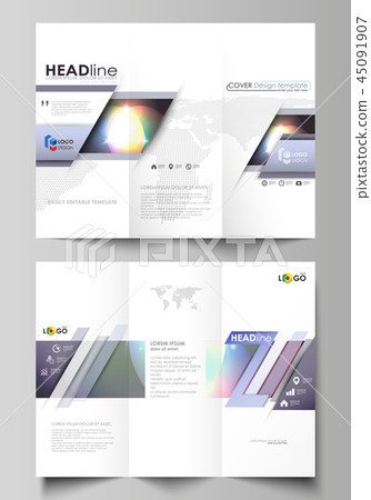 Tri-fold brochure business templates on both sides. Easy editable abstract vector layout. Retro Tri-fold brochure business templates on both sides. Easy editable abstract vector layout. Retro 45091907