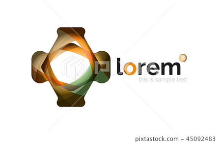 Abstract geometric design logo made of flowing elements 45092483