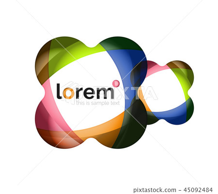 Abstract geometric design logo made of flowing elements 45092484