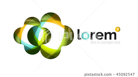 Abstract geometric design logo made of flowing elements 45092547